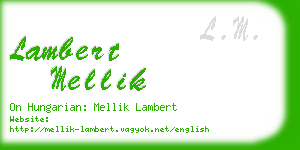 lambert mellik business card